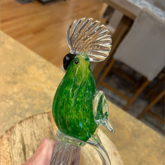 Hand Blown Murano Glass Cockatoo Heavy Art Figurine - Picture 2 of 15